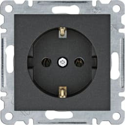 Розетка з з/к Hager Lumina, чорна, 16А/230В , WL1053