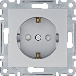 Розетка з з/к з захистом контактів Hager Lumina, срібна, 16А/230В , WL1062