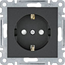 Розетка з з/к з захистом контактів Hager Lumina, чорна, 16А/230В , WL1063