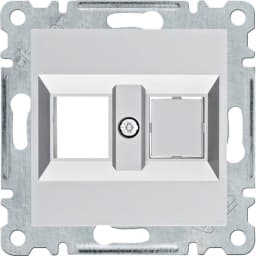 Панель подвійна для RJ12/RJ45 Hager Lumina, срібна, WL2322