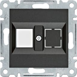 Панель подвійна для RJ12/RJ45 Hager Lumina, чорна, WL2323