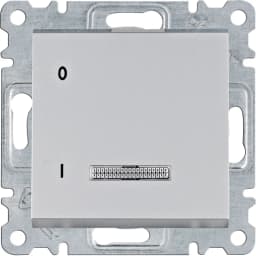 Вимикач кнопковий з підсв. 1-кл. для серії Lumina Hager WL0612 срібло