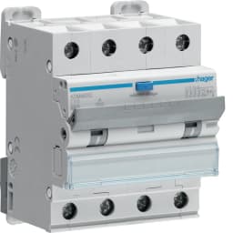 Диференційний автомат 4P, 10А, C, 30mA, A, Hager ADM460C