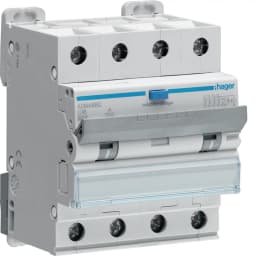 Диференційний автомат 4P, 16А, C, 30mA, A, Hager ADM466C