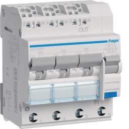 Диференційний автомат 3x(1P+N), 10А, C, 30mA, A, 6kA QuickConnect Hager ADZ360D