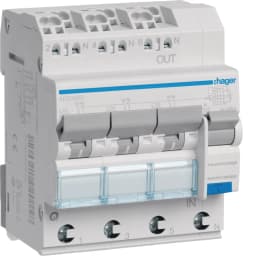 Диференційний автомат 3x(1P+N), 16А, C, 30mA, A, 6kA QuickConnect Hager ADZ366D