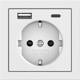 Розетка із захистом та USB Тип A/C, F100 Gira 245970 білий матовий