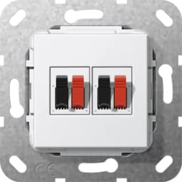 Роз'єм динаміків 2-м, System 55 Gira 569303, білий глянцевий