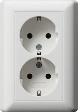 Розетка 2-а, з/к, 250V/16А, гвинт. клеми, IP20 компактна з рамкою Standard 55 Gira 078804, білий матовий