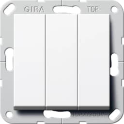 Вимикач 3-кл. (BS) 10A/230V, гвинт. клеми, Gira 283003, білий глянцевий