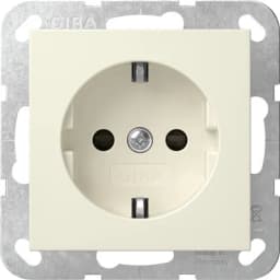 Розетка із з/к, шторки, 16А/250V, без розпірних лапок, System 55 Gira 475501, кремовий глянцевий