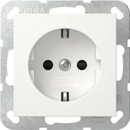 Розетка із з/к, шторки, 16А/250V, без розпірних лапок, System 55 Gira 475527, білий матовий