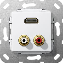 HDMI, тюльпан аудіо перехідник Gira 567303, білий глянцевий