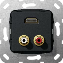 HDMI тюльпан аудіо перехідник Gira 567310, чорний матовий