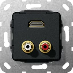HDMI тюльпан аудіо розгалужувальний кабель Gira 567410, чорний матовий