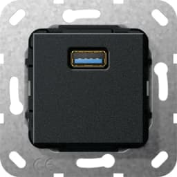 USB 30 A розгалужувальний кабель Gira 568310, чорний матовий
