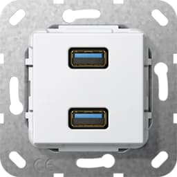 USB 30 A 2-м перехідник Gira 568403, білий глянцевий
