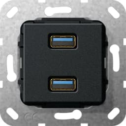 USB 30 A 2-м перехідник Gira 568410, чорний матовий