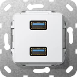 USB 30 A 2-м розгалужувальний кабель Gira 568503, білий глянцевий