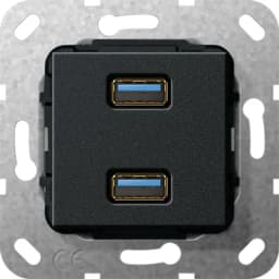 USB 30 A 2-м розгалужувальний кабель Gira 568510, чорний матовий