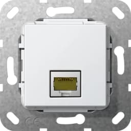 Modular Jack RJ45 кат6A 10 Гбит Ethernet перехідник Gira 569503, білий глянцевий