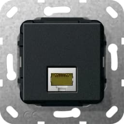 Modular Jack RJ45 кат6A 10 Гбит Ethernet перехідник Gira 569510, чорний матовий