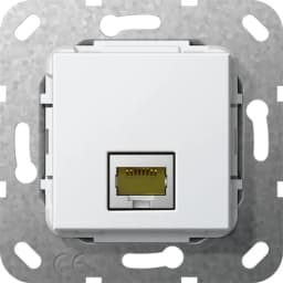 Modular Jack RJ45 кат6A 10 Гбит Ethernet обтиск Gira 569603, білий глянцевий