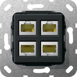 Modular Jack RJ45 кат6A 10 Гбит 4-м обтиск Gira 569910, чорний матовий
