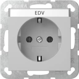 Розетка із з/к 16А/250V, поле для напису, System 55 Gira 4457015, сірий матовий