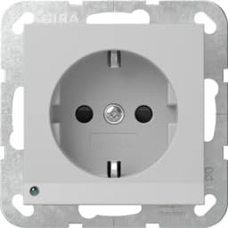 Розетка із з/к та шторками, з LED підсвічуванням, 16А/250V System 55 Gira 4170015, сірий матовий