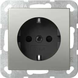 Розетка із з/к 16А/250V та шторками, System 55 Gira 4453600, сталь