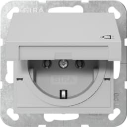 Розетка із з/к 16А/250V та кришкою, System 55 Gira 4454015, сірий матовий