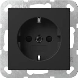 Розетка із з/к 16А/250V та шторками, System 55 Gira 4453005, чорний матовий