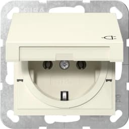 Розетка із з/к 16А/250V та кришкою, System 55 Gira 445401, кремовий глянцевий
