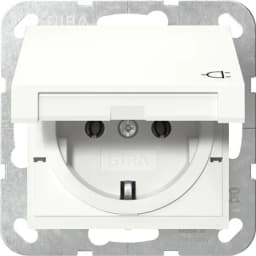 Розетка із з/к 16А/250V та кришкою, System 55 Gira 445403, білий глянцевий