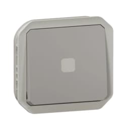 Вимикач з підсв. 1-кл. 10А/250В з затримкою часу мех-м. Legrand Plexo New 069504L колір сірий
