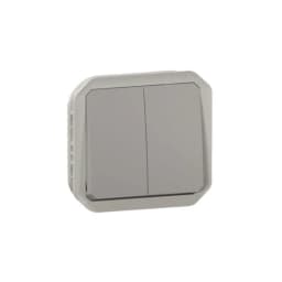 Перемикач/кнопка 2-кл. 10А/250В мех-м. Legrand Plexo New 069525L колір сірий