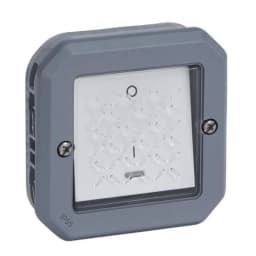 Вимикач 1-кл. 2-пол. 16А/250В з індикацією мех-м. Legrand Plexo New 069528L колір сірий