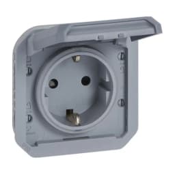 Розетка 2К+З 16А/250В з гвин. клем. мех-м. Legrand Plexo New 069571L колір сірий