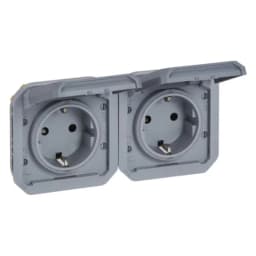 Розетка 2х2К+З 16А/250В гориз. мех-м. Legrand Plexo New 069576L колір сірий
