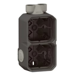 Коробка наклад. 2-пост. з подвійним вводом ISO20 Legrand Plexo New 069610L колір антрацит