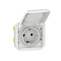 Розетка 2К+З 16А/250В з автом. клем. мех-м. Legrand Plexo New 069640L колір білий