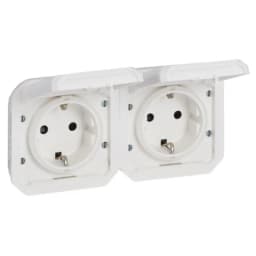 Розетка 2х2К+З 16А/250В гориз. мех-м. Legrand Plexo New 069675L колір білий