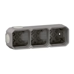 Коробка наклад. 3-пост. гориз./верт. Legrand Plexo New 069680L колір сірий