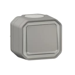 Перемикач з підсв. 1-кл. 10А/250В накл. Legrand Plexo New 069713L колір сірий