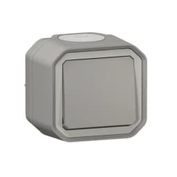Кнопка 1-кл. 10А/250В з НВ конт. накл. Legrand Plexo New 069720L колір сірий