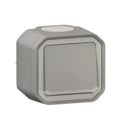 Кнопка з підсв. 1-кл. 10А/250В з НВ конт. та накл. Legrand Plexo New 069722L колір сірий