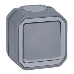 Вимикач 1-кл. 2-пол. 10А/250В з індикацією накл. Legrand Plexo New 069726L колір сірий