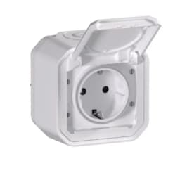 Розетка 2К+З 16А/250В з гвин. клем. накл. Legrand Plexo New 069771L колір білий