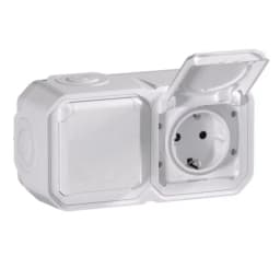 Розетка 2х2К+З 16А/250В наклад. гориз. Legrand Plexo New 069772L колір білий